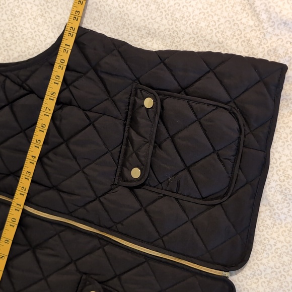 St John's Bay Puffer Zip-up Vest Black 2 Pockets Gold Snaps & Zipper SzPXL EUC - Picture 8 of 10